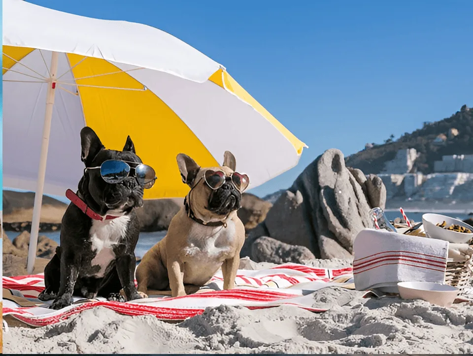 dogs pugs beach vacation pet friendly